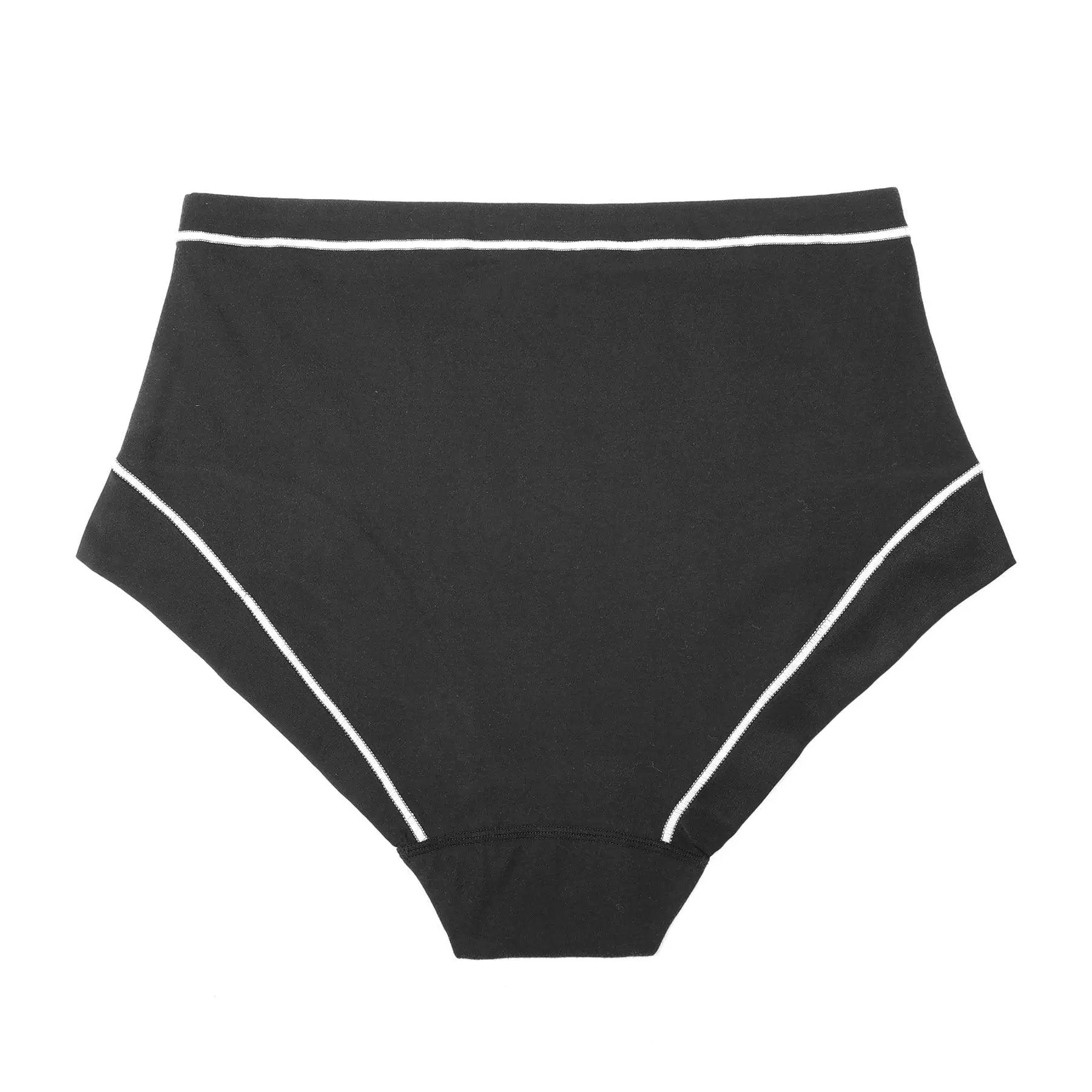 Snowdrop - Silk & Organic Cotton Full Brief in Black by Juliemay Lingerie