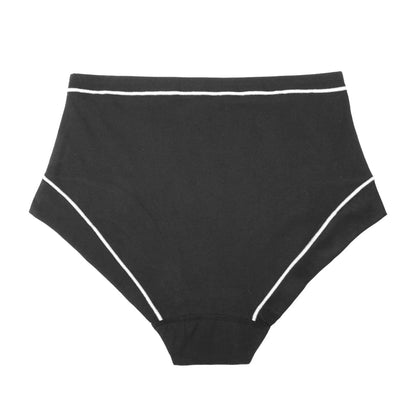 Snowdrop - Silk & Organic Cotton Full Brief in Black by Juliemay Lingerie