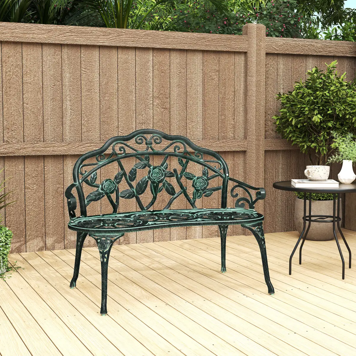 Cast Aluminum Garden Bench Patio Chair by Outsunny