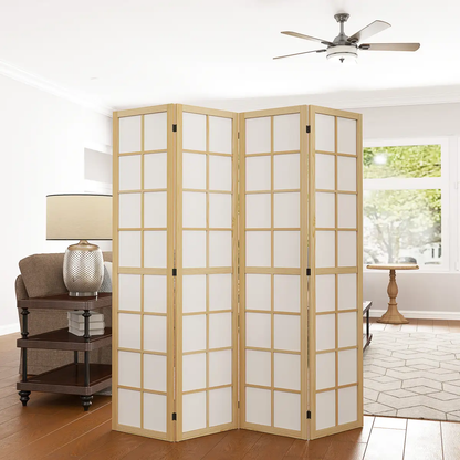 HOMCOM Indoor Room Partition, 4 Panel Folding Room Divider, 160 x 170cm by HOMCOM