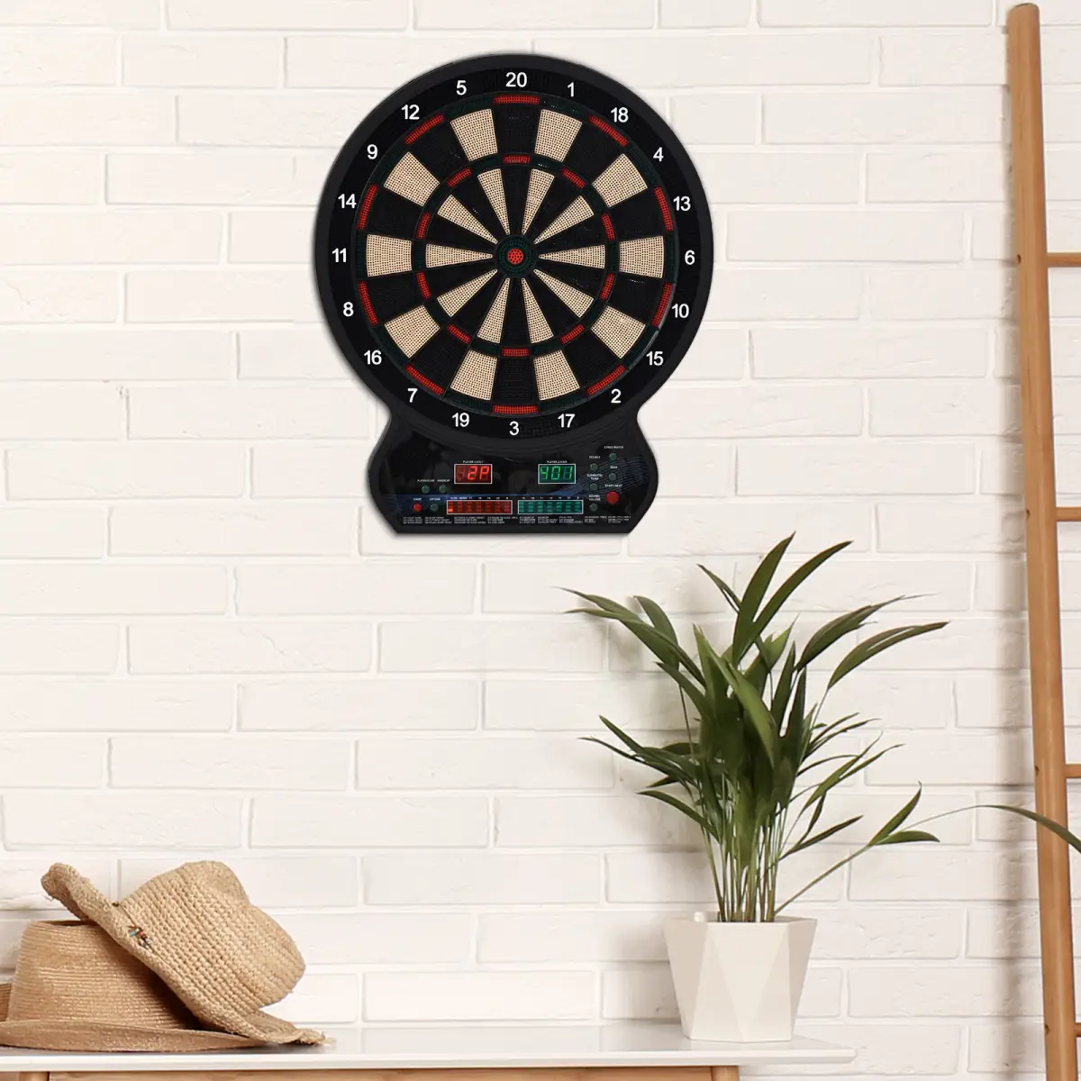 Electronic Dartboard LED Digital Score 27 Games with 12 Soft Darts Ready-to-Play by HOMCOM