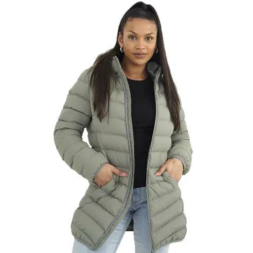 Ladies Brave Soul Grantlong Padded Long Coat by Brave Soul