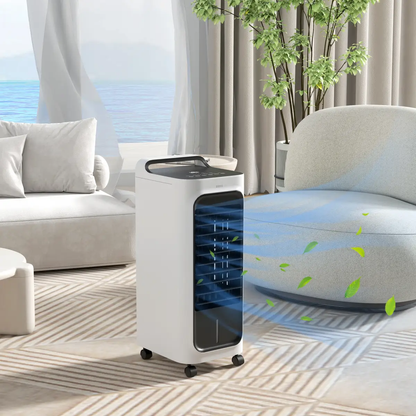 HOMCOM Mobile Air Cooler for Home Office, with Oscillation, Ice Packs by HOMCOM