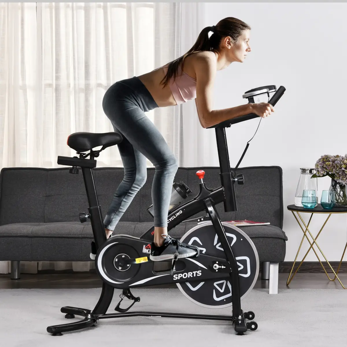 Exercise Training Bike Indoor Cycling Bicycle Trainer LCD Monitor by HOMCOM