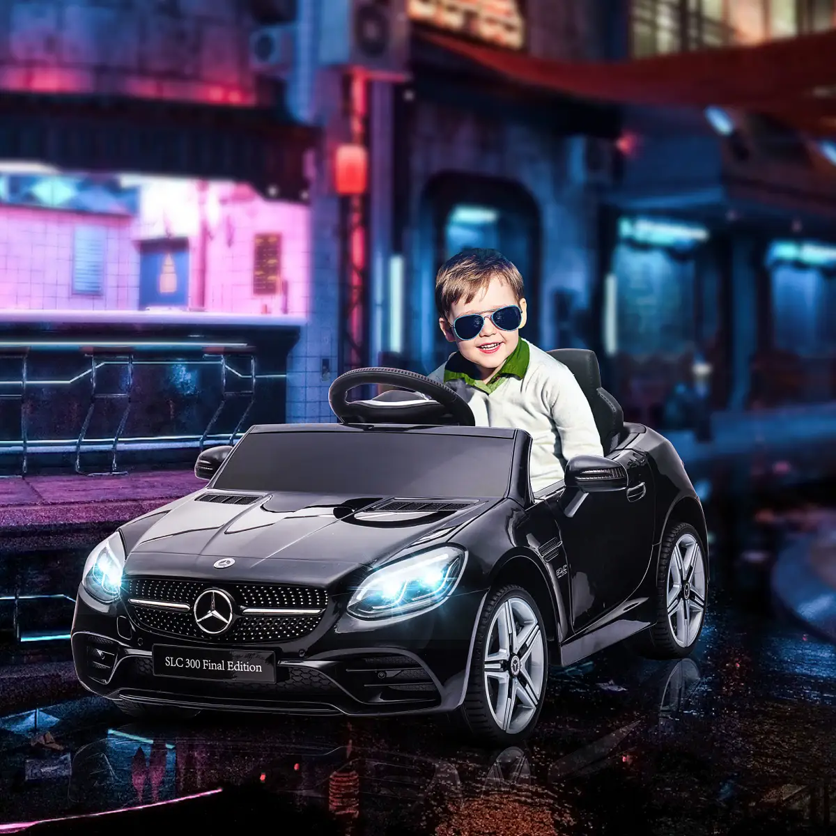 Benz 12V Kids Electric Ride On Car W/ Remote Control Music Black by HOMCOM