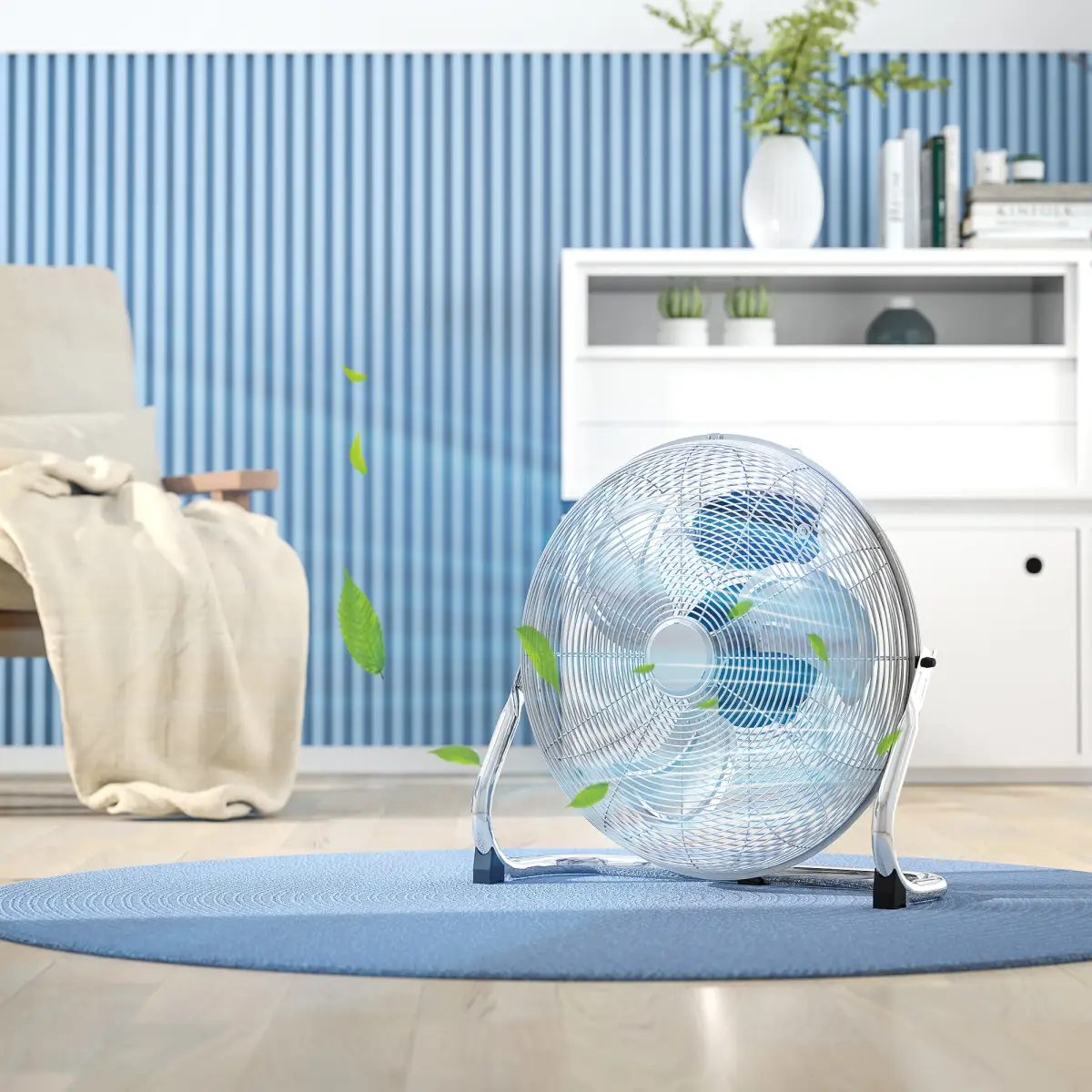 HOMCOM 55cm 100W Tower Fan Home Office Moving Oscillation with 3-Speed Wind by Unbranded