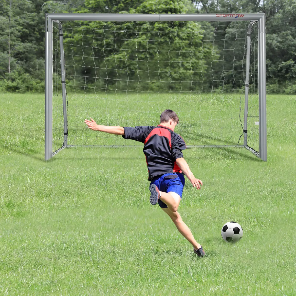 SPORTNOW 8ft x 5ft Football Goal, Simple Set Up Football Training Net by SPORTNOW