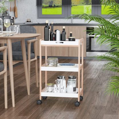 Kitchen Trolley, Bamboo/MDF board, 74.5H cm by HOMCOM