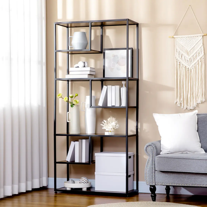 HOMCOM 7 Tier Storage Shelves, Free Standing Book Shelf for Study, Living Room by HOMCOM