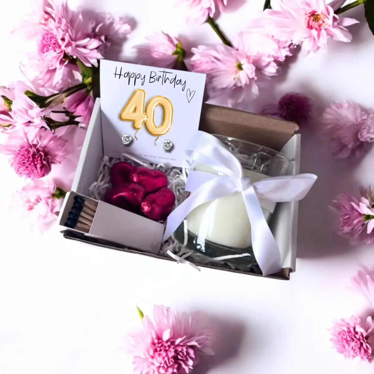 Small 40th Birthday Gold Balloons Gift Hamper | Girls 40th Birthday Gift by Aye Do Gifts