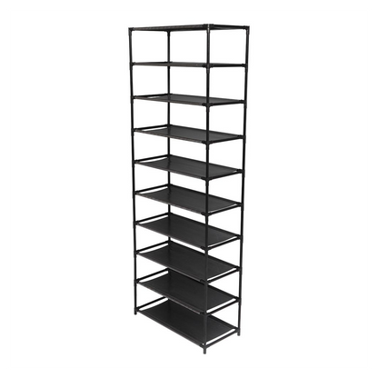 10 Tier Stackable Shoe Rack Storage Shelves - Stainless Steel Frame Holds 50 Pairs Of Shoes by N/A