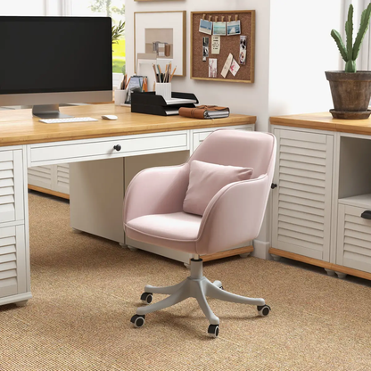Office Chair with Rechargeable Electric Vibration Massage Lumbar Pillow, Wheels by Vinsetto