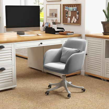 Office Chair with Rechargeable Electric Vibration Massage Lumbar Pillow, Wheels by Vinsetto