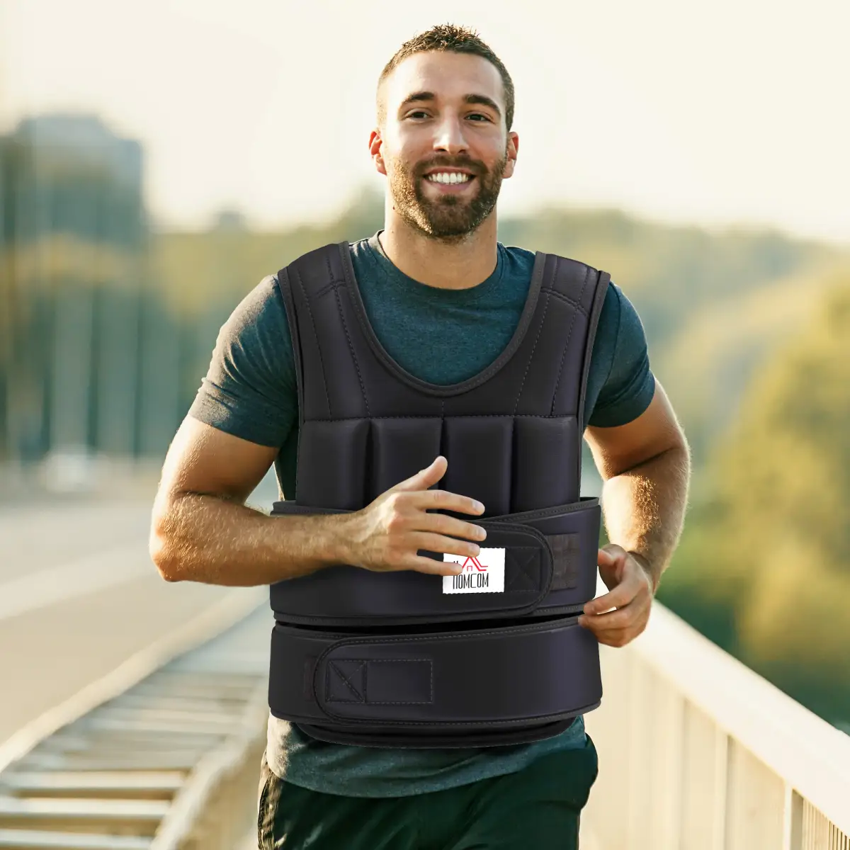 15KGS Adjustable Weight Vest Running Gym Training Weight Loss, Black HOMCOM by Unbranded