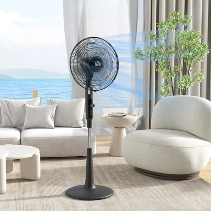 HOMCOM 12V DC Standing Fan with 75° Oscillation Mosquito Repellent Function by HOMCOM
