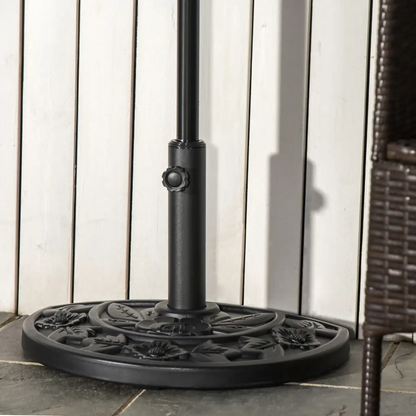 Half Round Parasol Base Weighted Umbrella Holder Stand Balcony Black by Outsunny