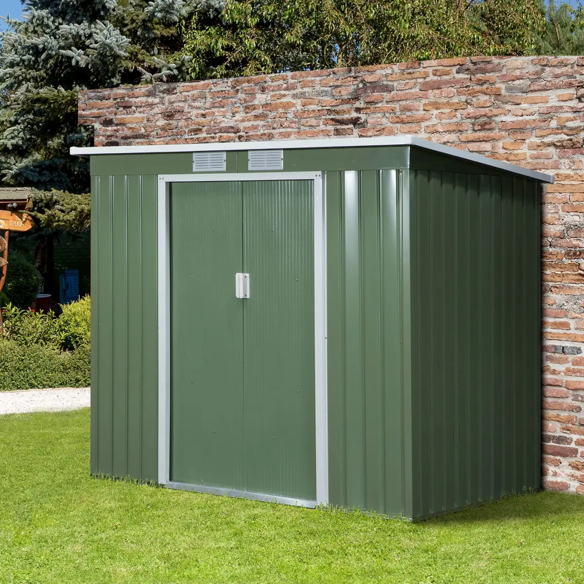 Garden Storage Shed Sloped Roof Outdoor Equipment Tool Storage 213x130x173cm by Outsunny