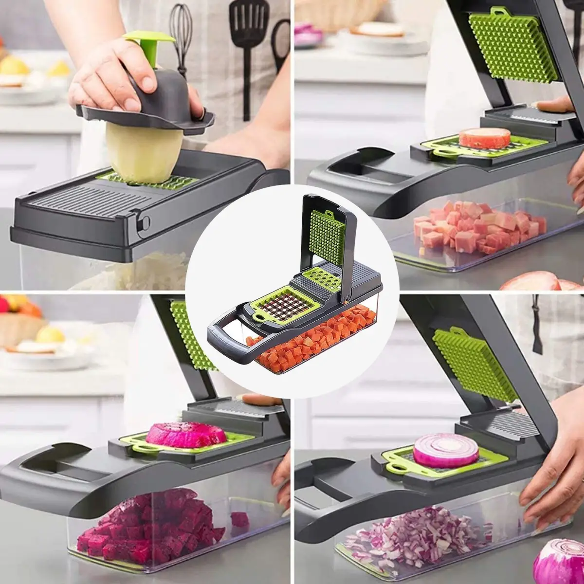 16 in 1 Vegetable Chopper, Salad Fruit Vegetable Food Chopper Slicer Peeler by N/A