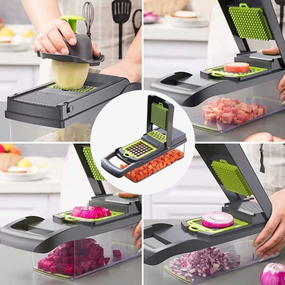 16 in 1 Vegetable Chopper, Salad Fruit Vegetable Food Chopper Slicer Peeler by N/A