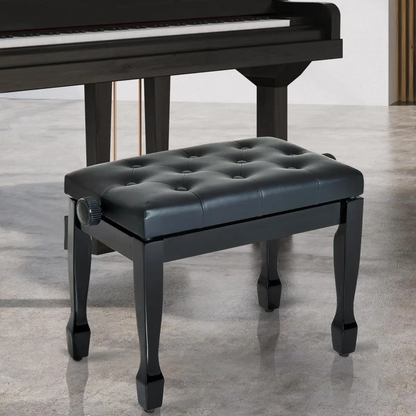 Classic Digital Keyboard Piano Bench Padded Seat Stool Solid Wooden by HOMCOM