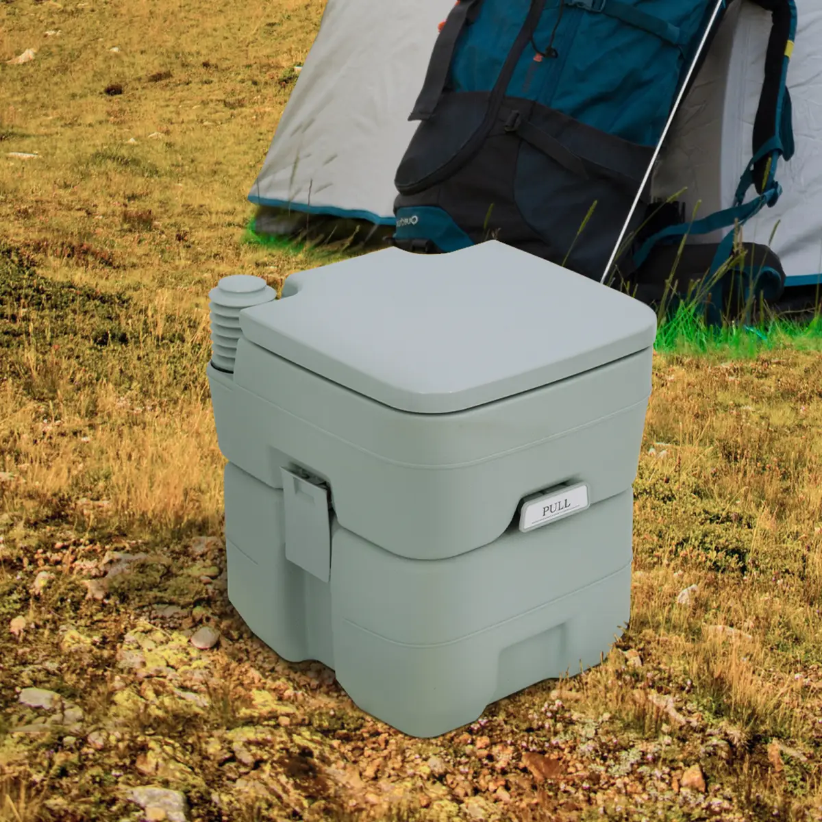 20L Camping Toilet Portable Travel WC Caravan Picnic Fishing Restroom Outsunny by Unbranded