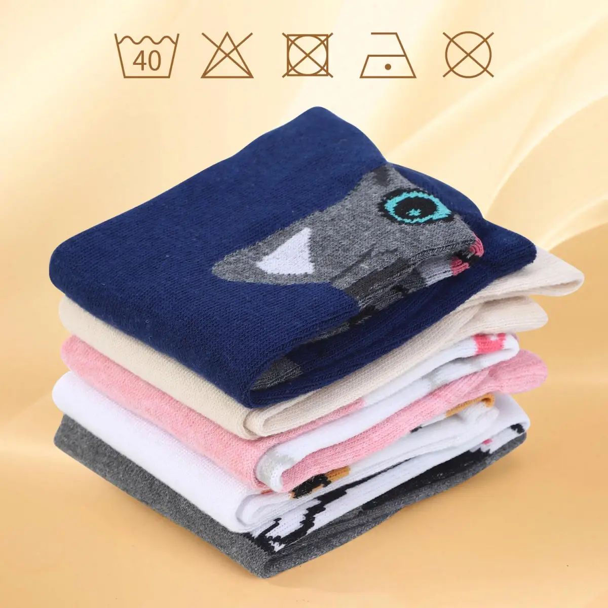 VINSANI KITTY SOCKS 5pk 1010418 by Vinsani