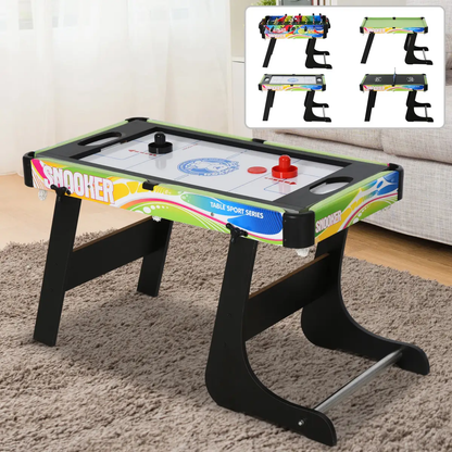 4-in-1 Foldable Game Table Hockey Football Table Tennis & Pool Home Gaming by Unbranded