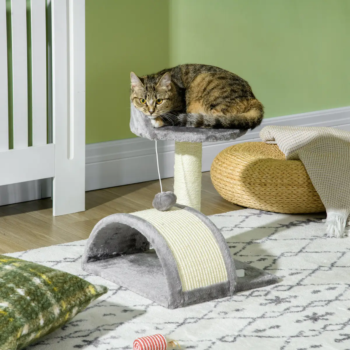 Cat Tree, Kitten Scratcher Activity Centre w/ Sisal Scratching Post, Toy Ball by PawHut
