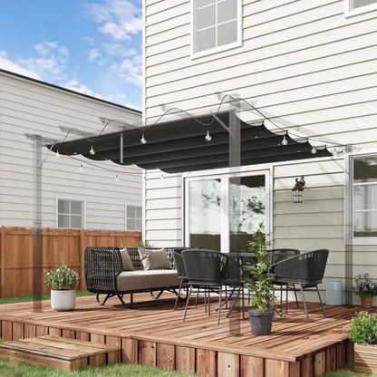 Pergola Shade Cover for 3 x 3m Pergola, Replacement Canopy Fabric Only, Grey by Outsunny