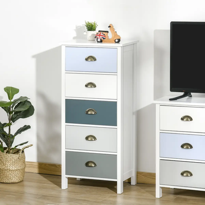 Chest of Drawers, 5-Drawer Dresser with Metal Handle by HOMCOM