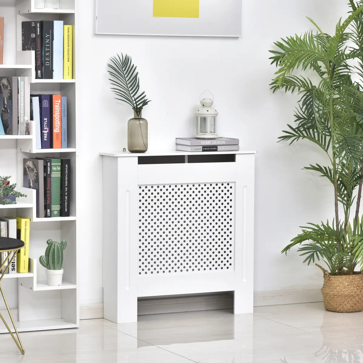 78Lx19Wx82Hcm Radiator Cover Heating Cabinet Grill Style Diamond Design by HOMCOM