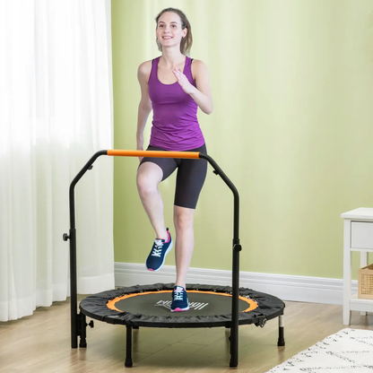 40" Foldable Mini Fitness Trampoline Rebounder Adjustable Foam Handle HOMCOM by Unbranded