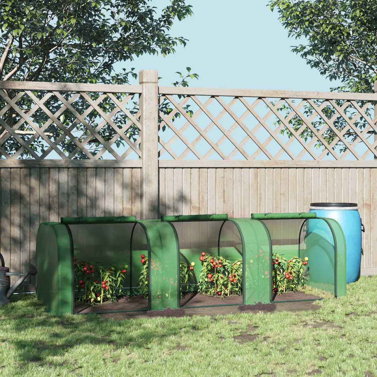 Tunnel Greenhouse Green Grow House Steel Frame Garden Backyard w/ Zipped Doors by Outsunny