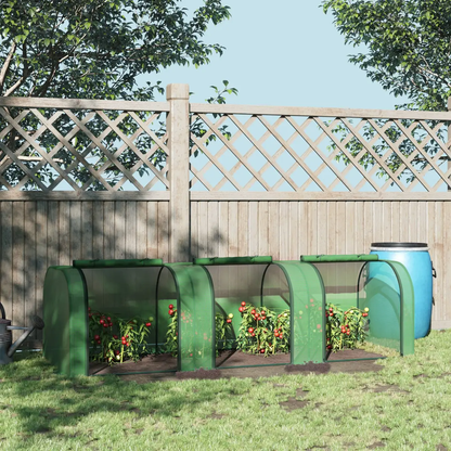 Tunnel Greenhouse Green Grow House Steel Frame Garden Backyard w/ Zipped Doors by Outsunny