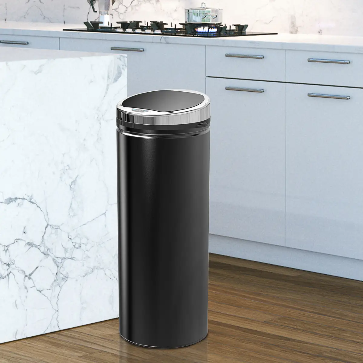 50 L Stainless Steel Sensor Trash Can W/ Bucket-Black by HOMCOM