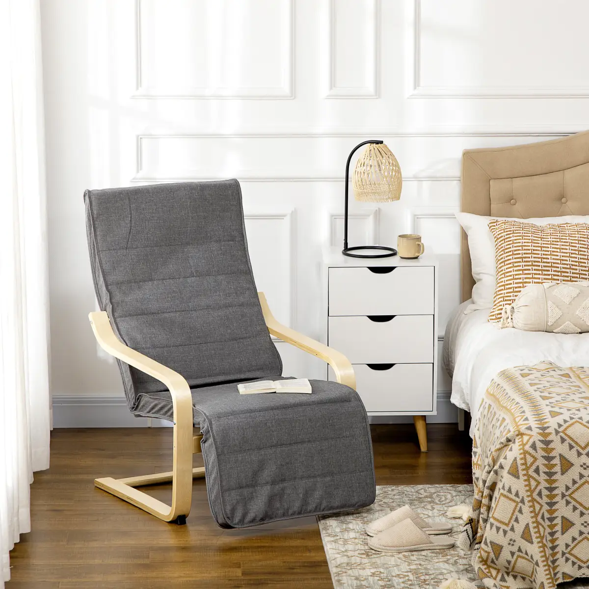 Lounge Chair Recliner Adjustable Footrest Home Dark Grey by HOMCOM