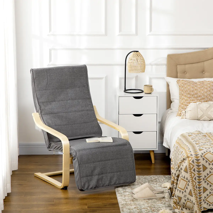 Lounge Chair Recliner Adjustable Footrest Home Dark Grey by HOMCOM