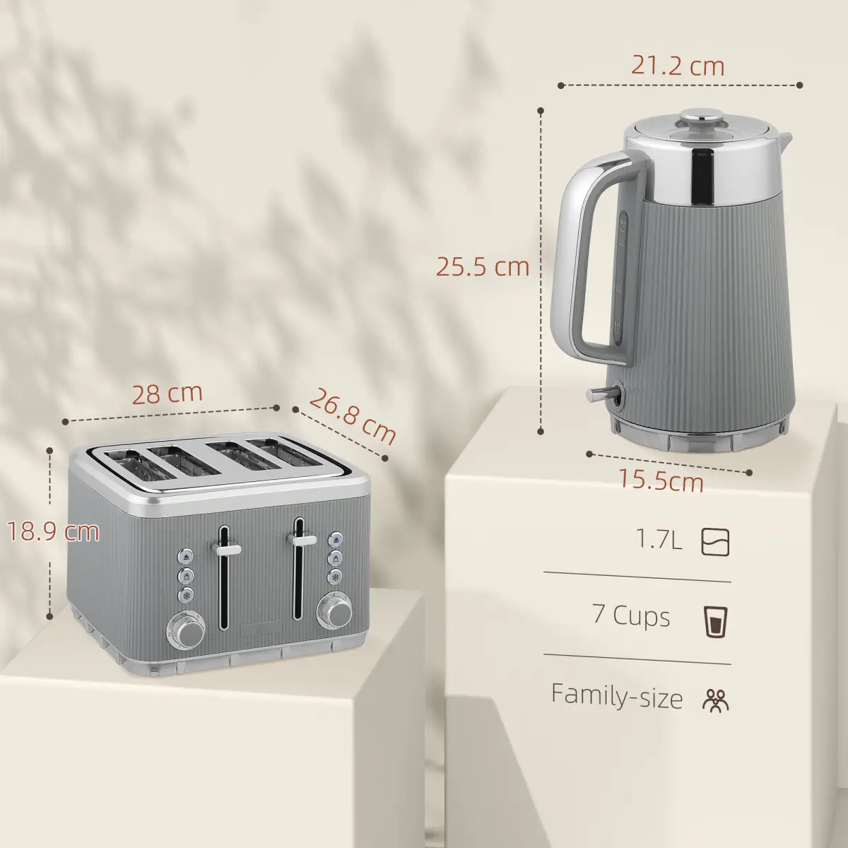 Kettle and Toaster Set by N/A