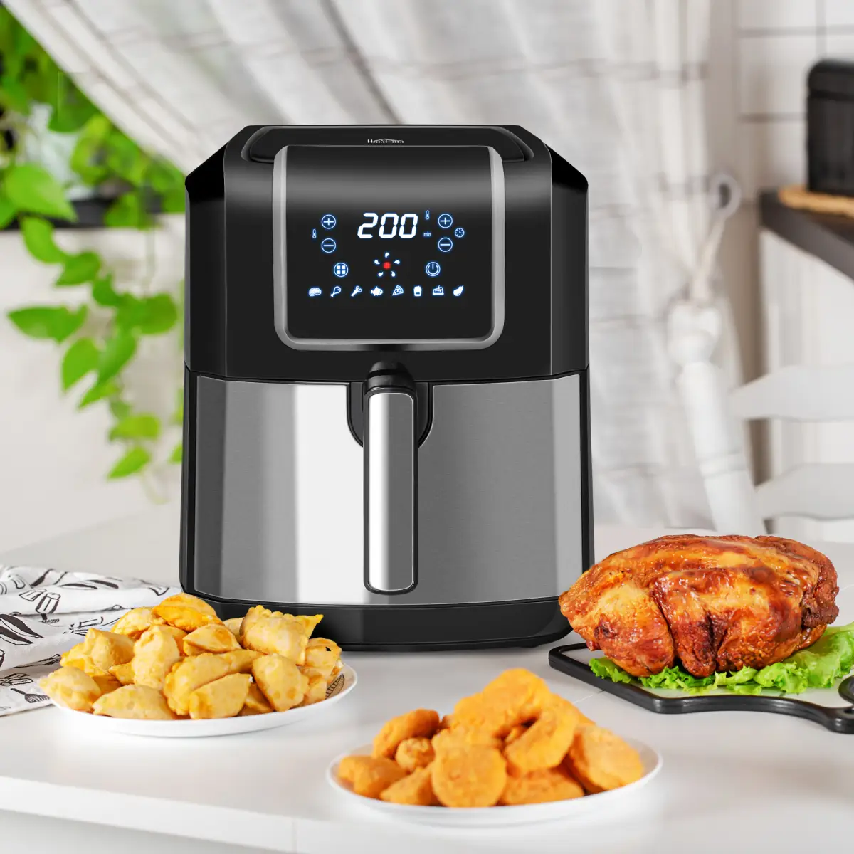 Air Fryer 1700W 6.5L with Digital Display Timer for Low Fat Cooking HOMCOM by Unbranded