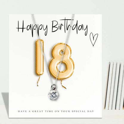 Small 18th Birthday Gold Balloons Gift Necklace Hamper | Girls 18th Birthday Candle Gift UK by Aye Do Gifts
