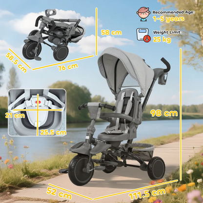 Kids Trike with Adjustable Backrest by N/A