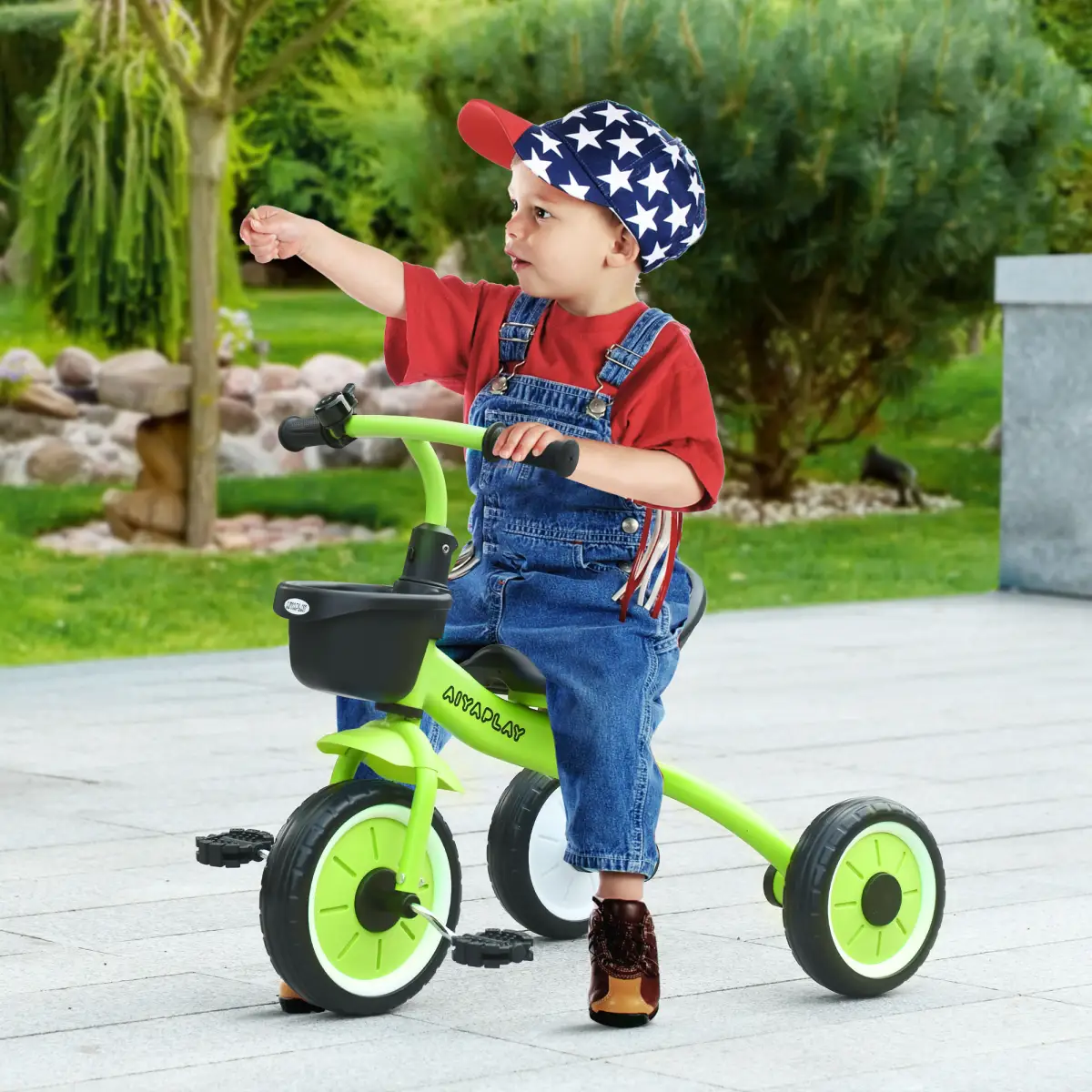 AIYAPLAY Trike with Adjustable Seat Basket Kids Tricycle for 2-5 Years Old Green by AIYAPLAY