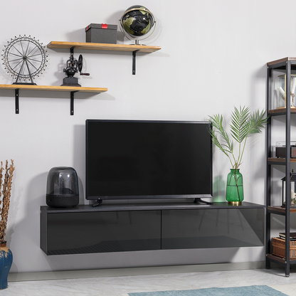 Floating TV Unit Stand, Wall Mount Media Console with Storage Cupboards by Unbranded