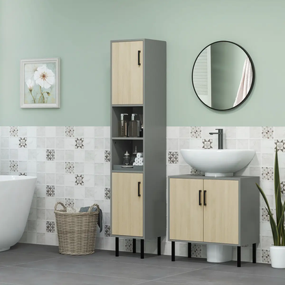 kleankin Bathroom Sink Cabinet, Under Sink Basin Storage Cupboard with Shelf by kleankin