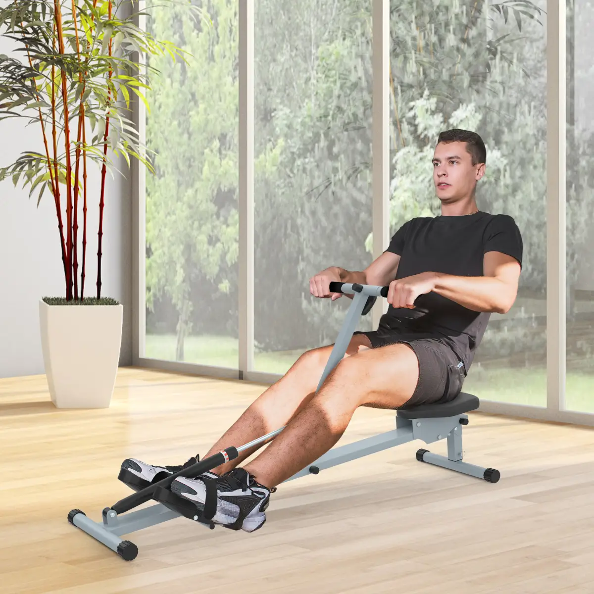 12 Level Fitness Rowing Machine Cardio Fitness Workout and Gym Training HOMCOM by Unbranded