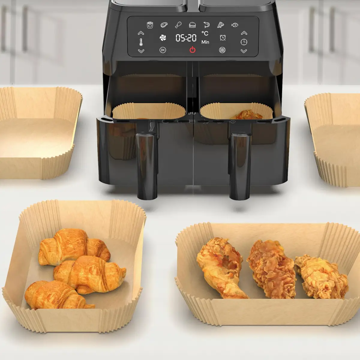 Vinsani 200pcs Air fryer paper liners 1010407 by Vinsani