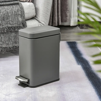 5L Steel Step Trash Can with Quiet-Closed Lid, Silent and Gentle Open, by HOMCOM