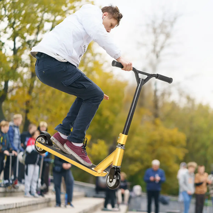 Stunt Scooter Entry Level Tricks Scooter for 14 Beginners, Gold HOMCOM by Unbranded