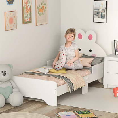 ZONEKIZ Toddler Bed, Kids Bedroom Furniture, Rabbit Design - White by ZONEKIZ