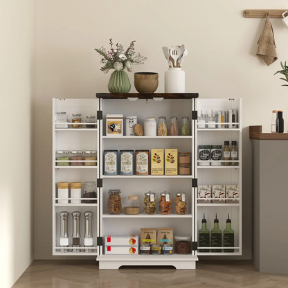 Stylish Farmhouse Cabinet with Adjustable Shelves - Sturdy Storage Solution by HOMCOM
